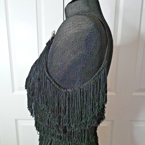 Black Flapper Dress, 1920 Fringe Halloween New Years Eve Cocktail Party Women S - Picture 11 of 16